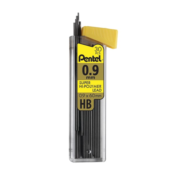 Super Hi-Polymer Lead Refill (0.9mm) Medium, HB, 30 Pieces, PK12